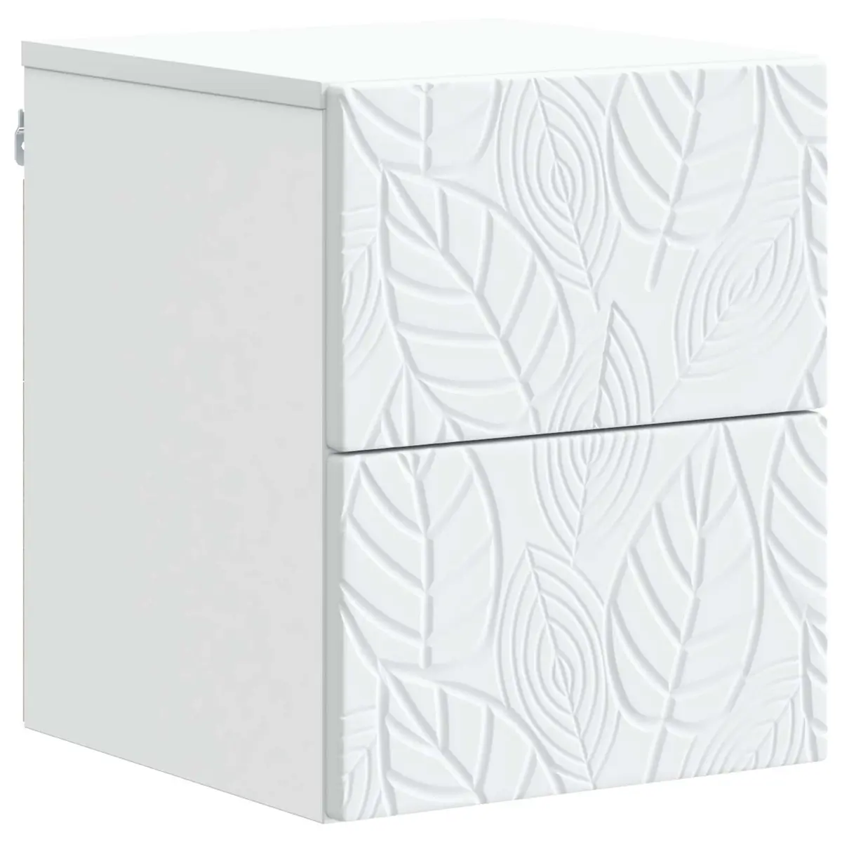 Wall-Mounted Bedside Cabinet Storage Drawers 34.5x33x40cm White Modern