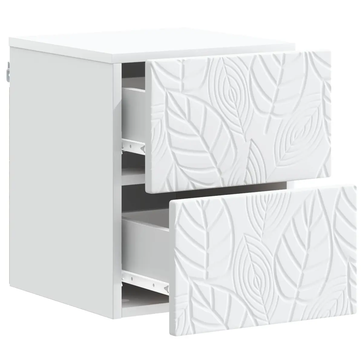 Wall-Mounted Bedside Cabinet Storage Drawers 34.5x33x40cm White Modern