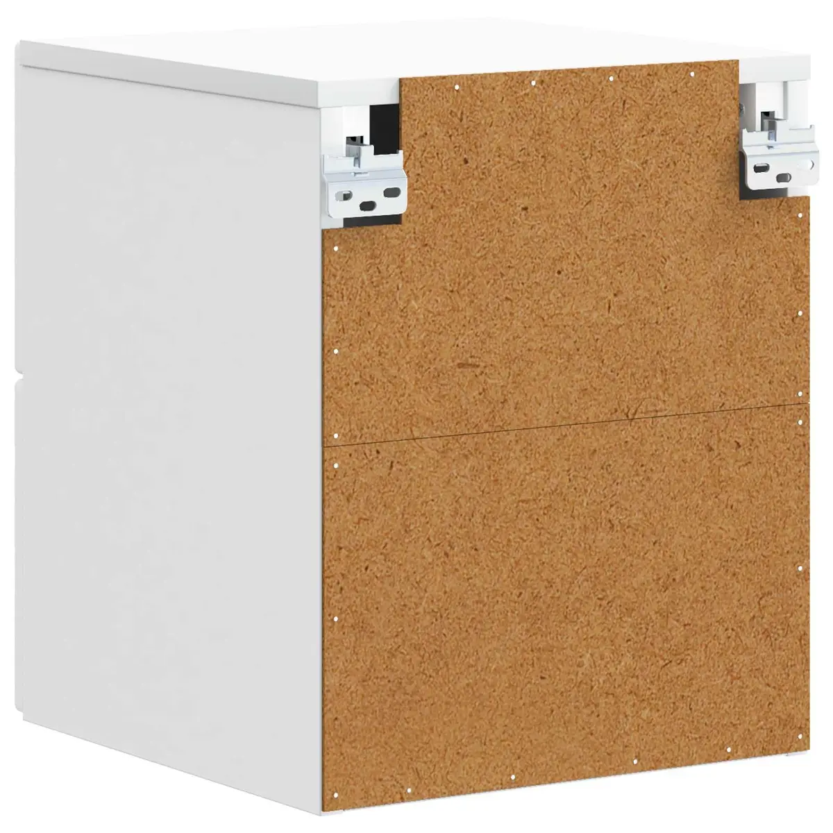 Wall-Mounted Bedside Cabinet Storage Drawers 34.5x33x40cm White Modern