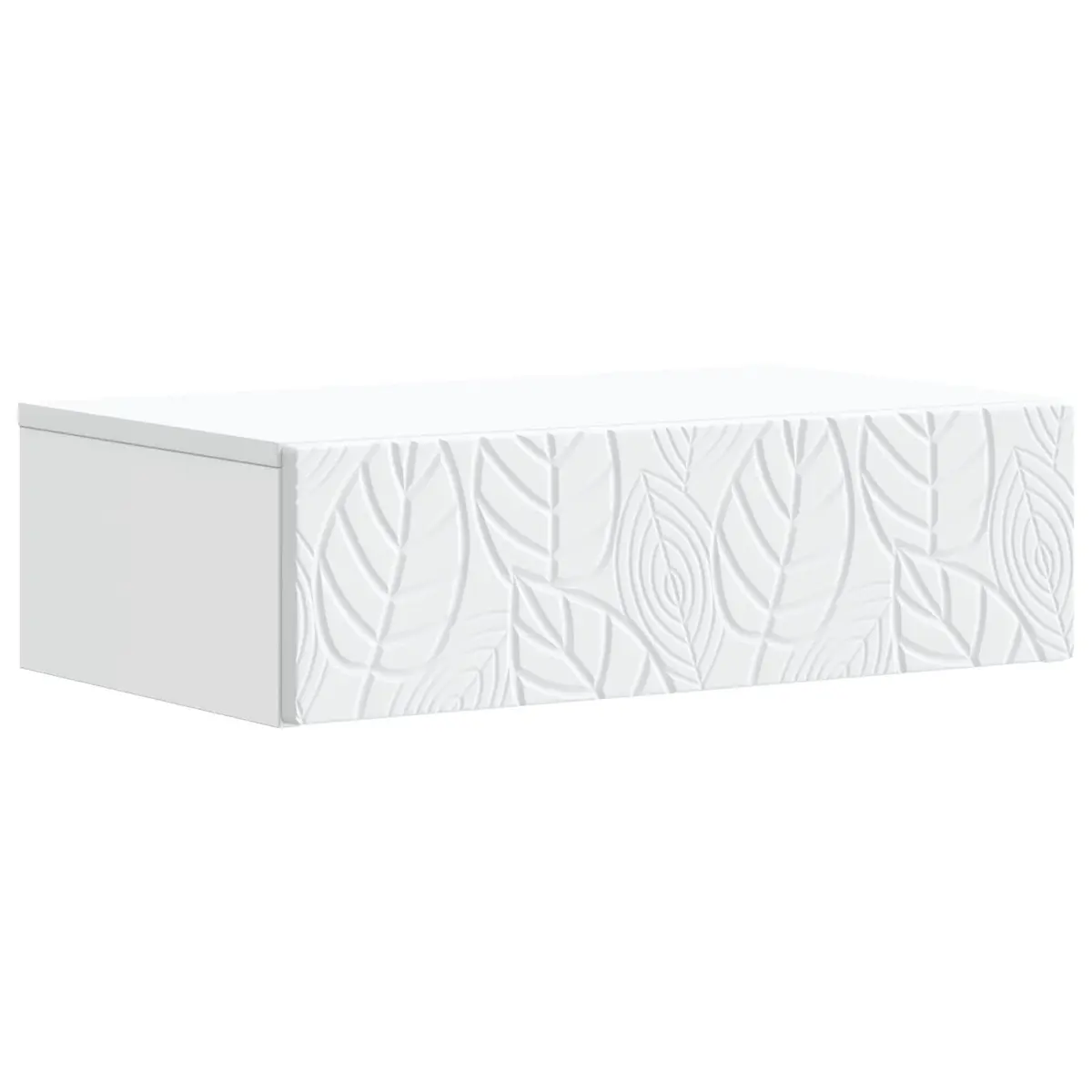 Wall-Mounted Side Table White Storage Drawers Modern Living Room Furniture