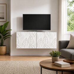 Warm and Functional Wall-Mounted TV Cabinet for Your Home