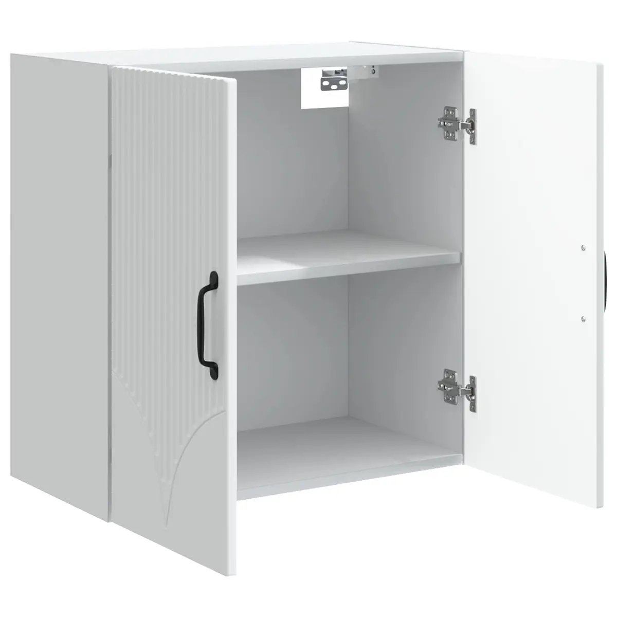 Wall-Mounted Storage Cabinet White Engineered Wood Living Room 59 x 31 x 60 cm