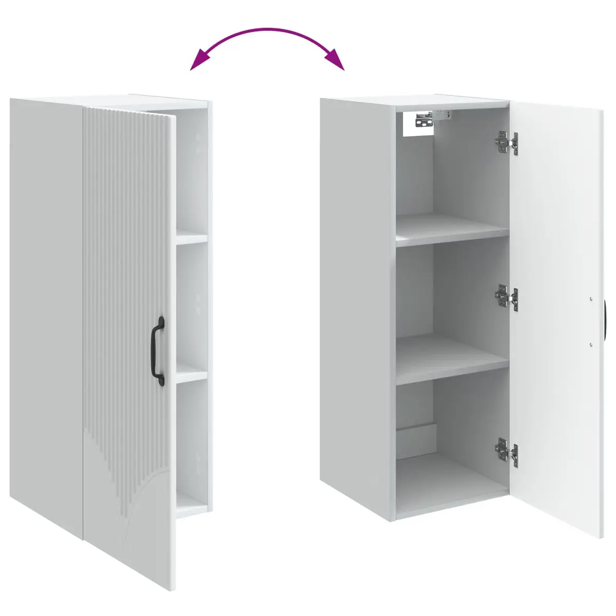 Wall-Mounted Storage Cabinet White Engineered Wood 90cm