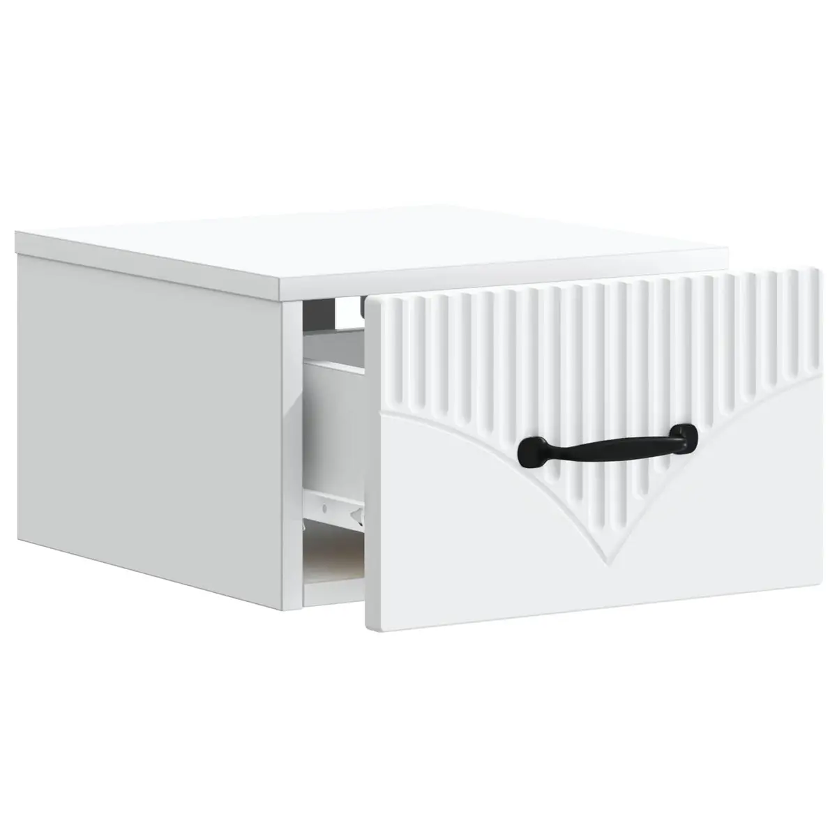 White Wall-Mounted Bedside Cabinet for Home Use