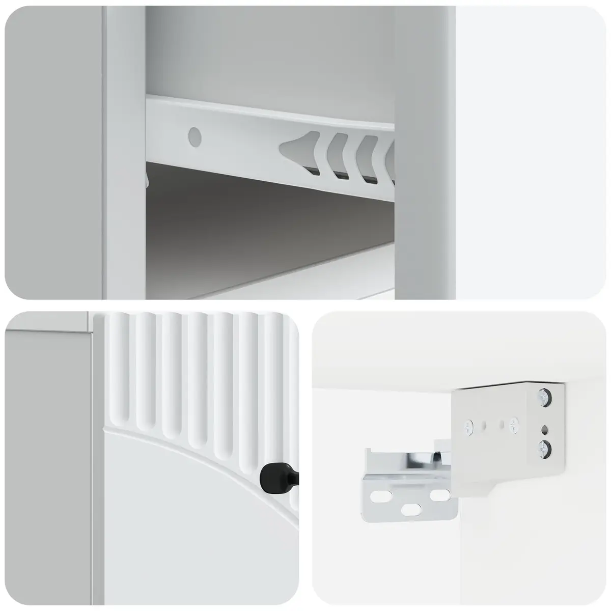 White Wall-Mounted Bedside Cabinet for Home Use