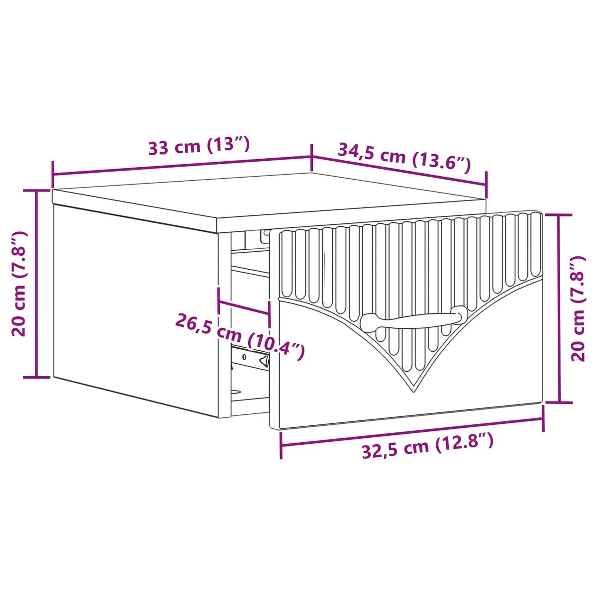 White Wall-Mounted Bedside Cabinet for Home Use