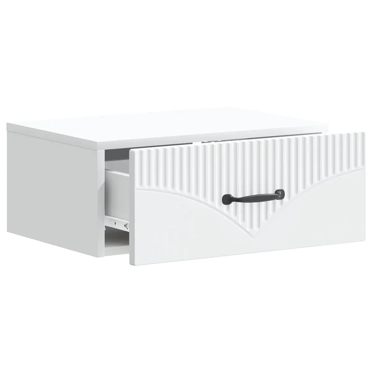 Wall-Mounted Bedside Table Compact Storage Shelf 49 x 34.5 x 20 cm White