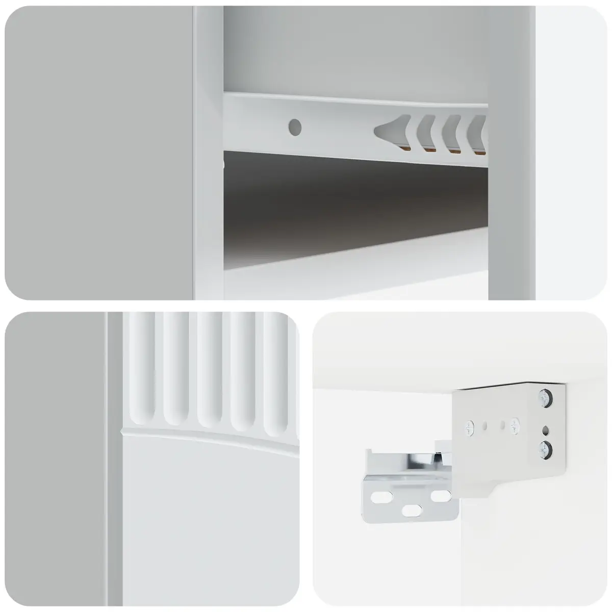 Wall-Mounted Bedside Table Compact Storage Shelf 49 x 34.5 x 20 cm White