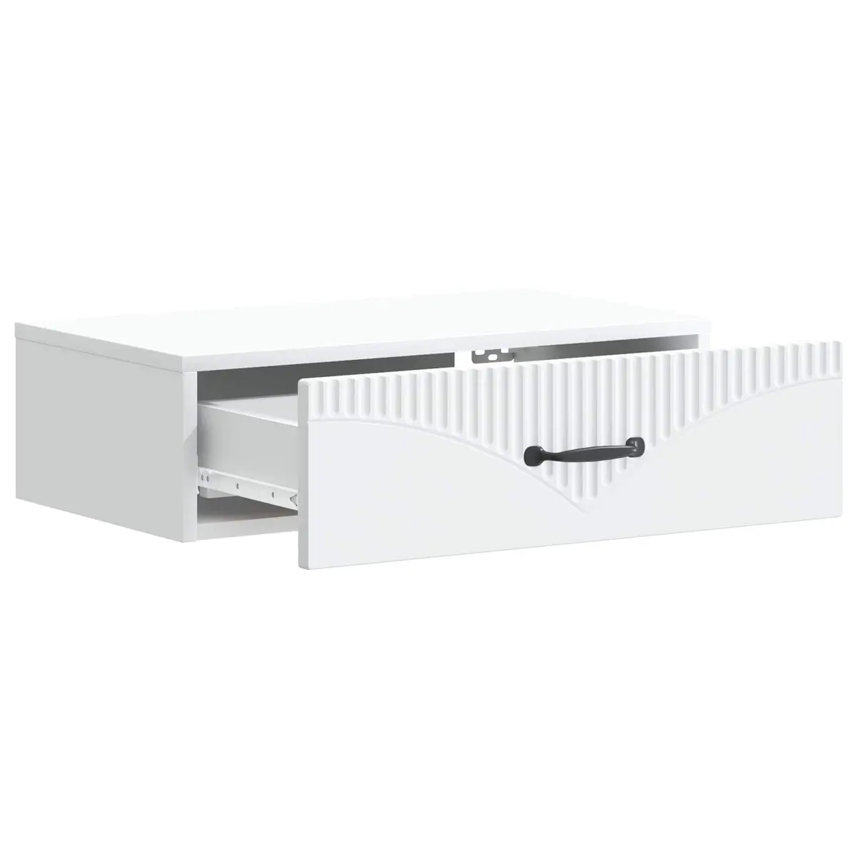 Wall-Mounted Side Table Storage Cabinet Modern Engineered Wood 59cm White