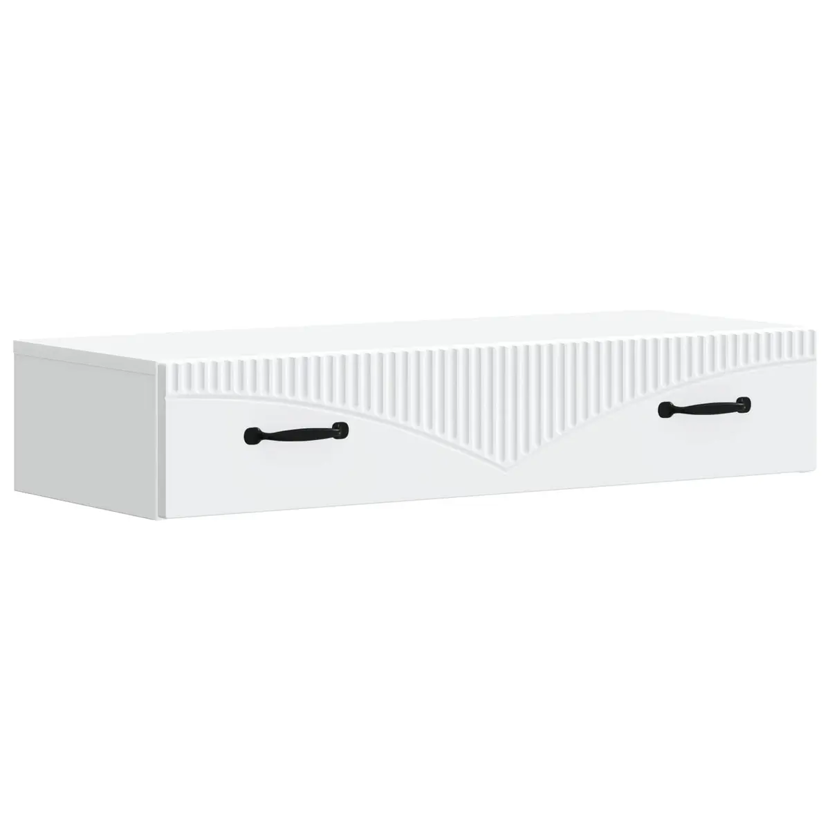 Wall-Mounted Side Table White Storage Cabinet Modern Minimalist Design Rectangle
