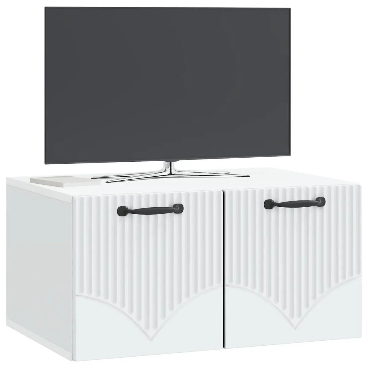 Wall-Mounted TV Cabinet Modern Storage Unit Living Room 59.5 x 41 x 30 cm White