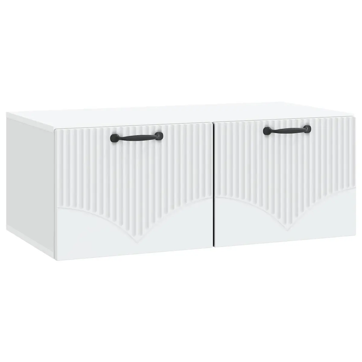 White Wall-Mounted TV Cabinet with Ample Storage