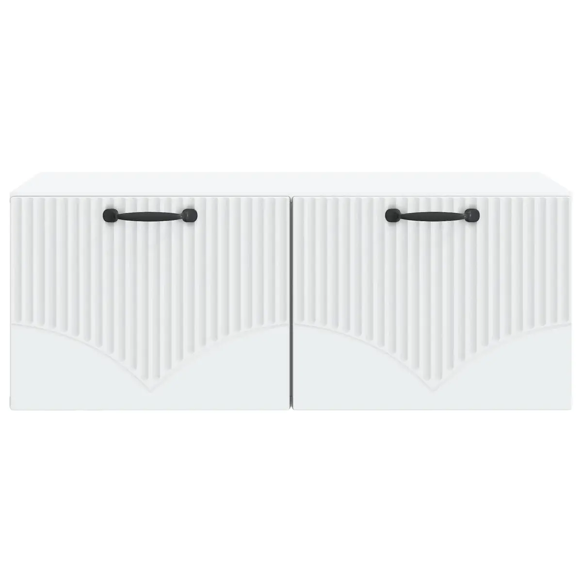 White Wall-Mounted TV Cabinet with Ample Storage