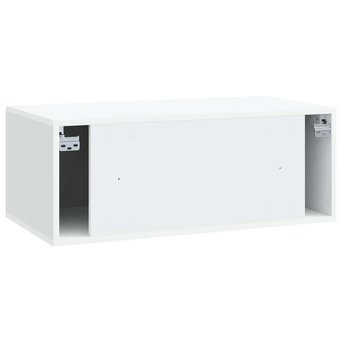 White Wall-Mounted TV Cabinet with Ample Storage