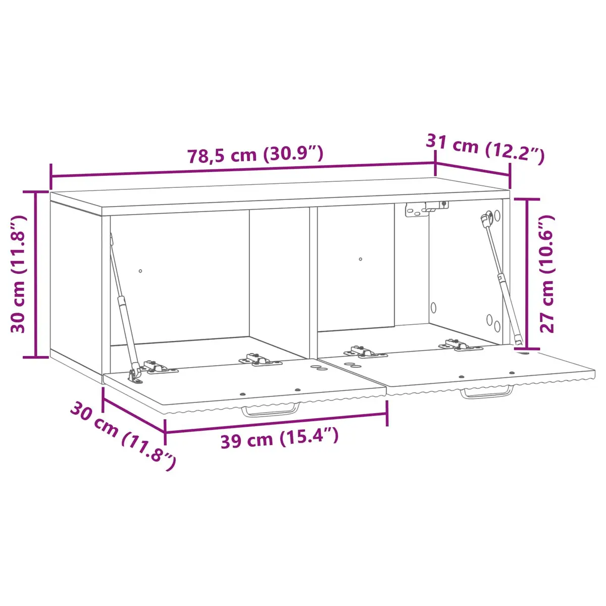 Wall-Mounted TV Cabinet White Modern Media Storage Unit Floating Entertainment