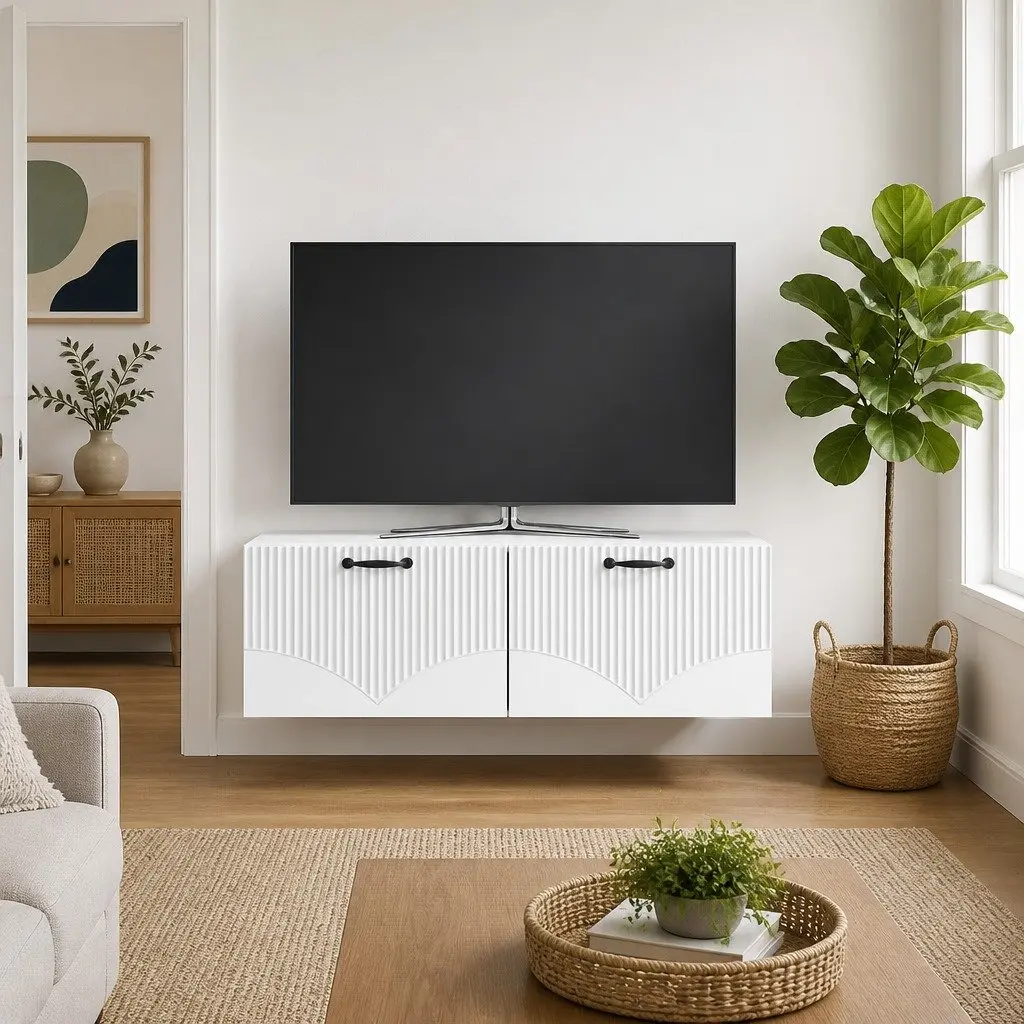 White TV Cabinet for Media Organization