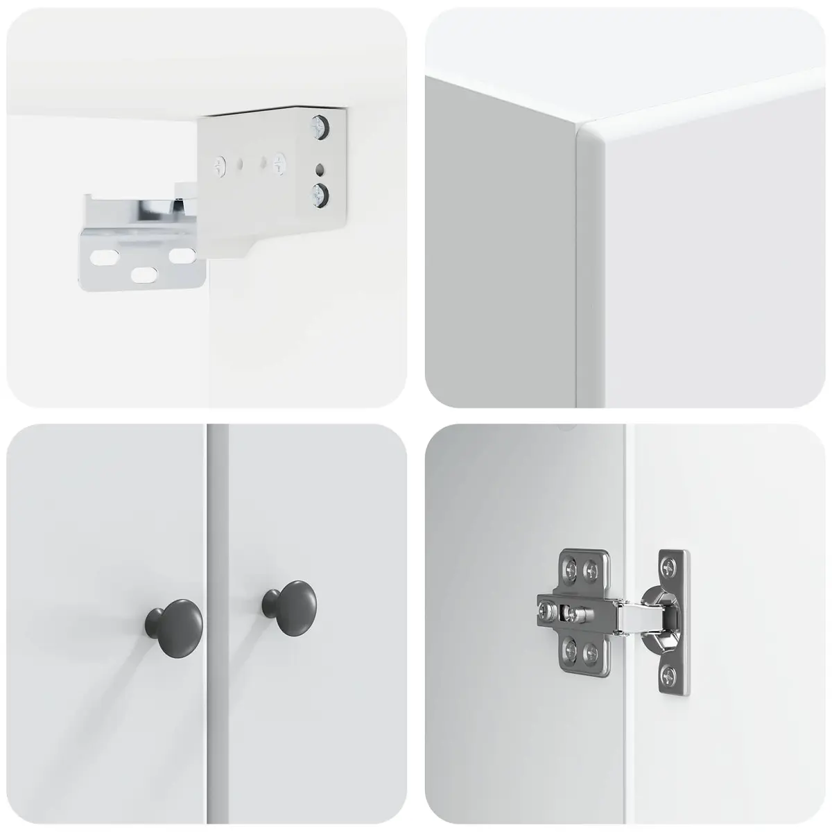 White Wall-Mounted Storage Cabinet 59x31x60cm Engineered Wood Shelves Door