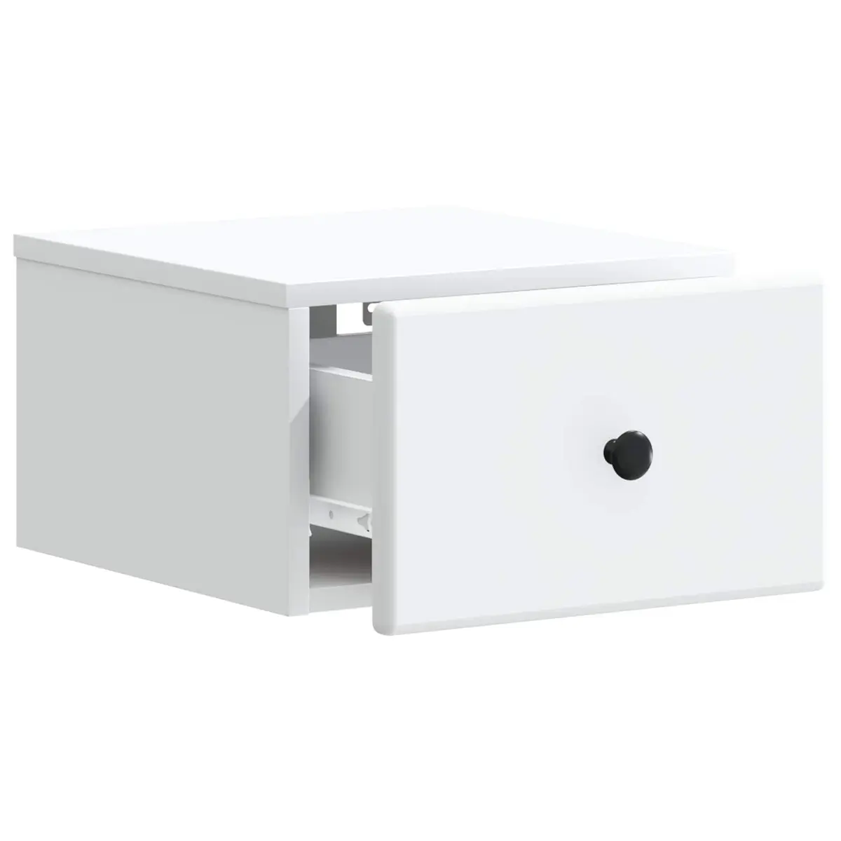Wall-Mounted Bedside Cabinet Storage Drawer Compartment White 34.5 x 33 x 20 cm