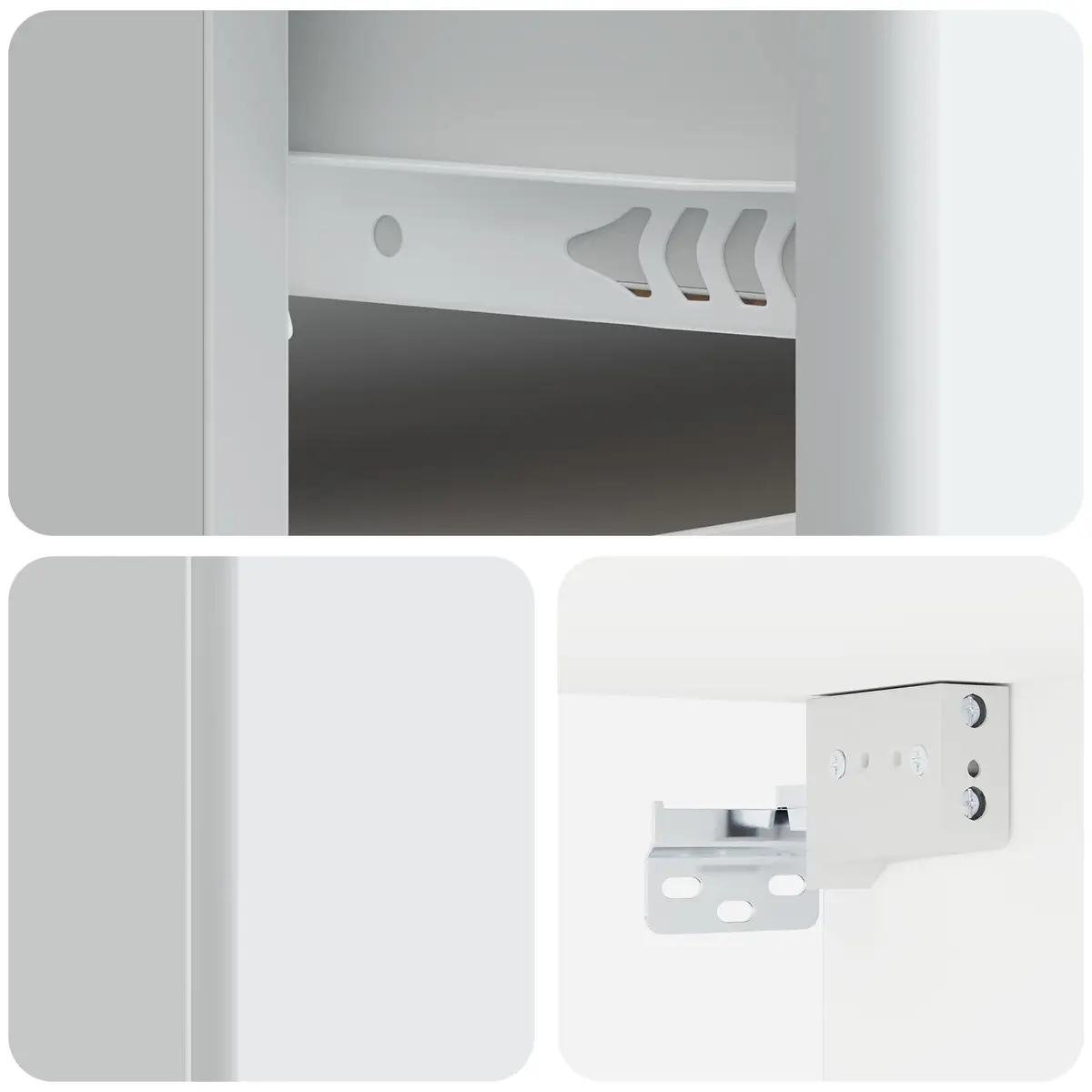 Wall-Mounted Bedside Cabinet Storage Drawer Compartment White 34.5 x 33 x 20 cm