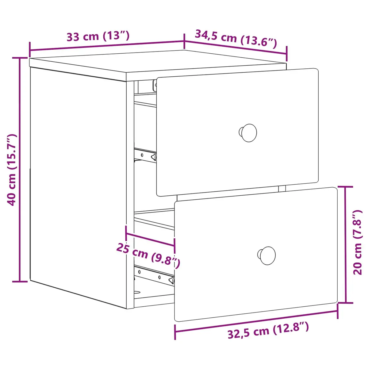 White Bedside Cabinet for Bedrooms