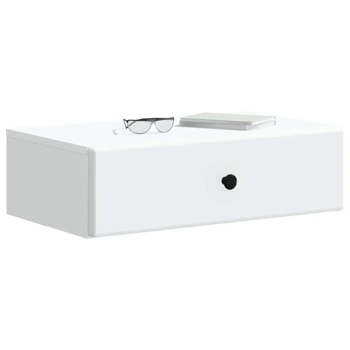 Wall-Mounted Side Table Storage Cabinet with Drawers 59 x 34.5 x 17 cm White