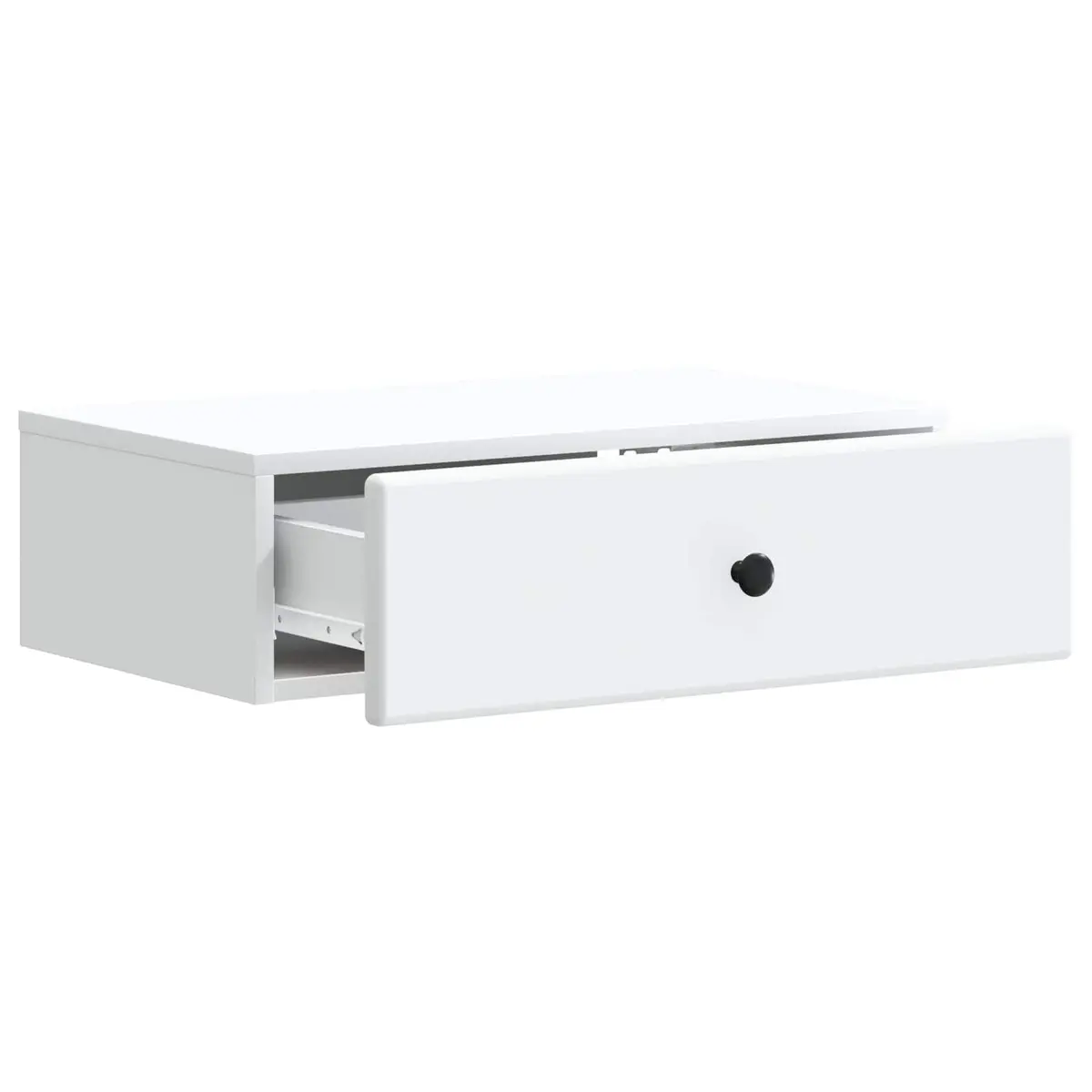 Wall-Mounted Side Table Storage Cabinet with Drawers 59 x 34.5 x 17 cm White