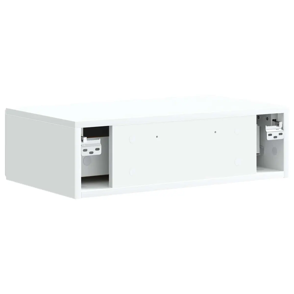 Wall-Mounted Side Table Storage Cabinet with Drawers 59 x 34.5 x 17 cm White