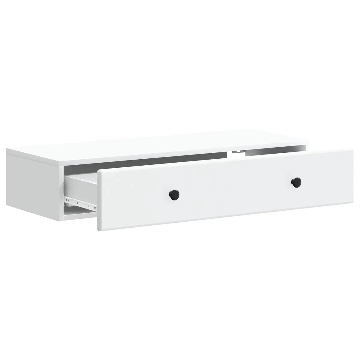 Wall-Mounted Side Table Storage Cabinet with Drawers 87.5cm White