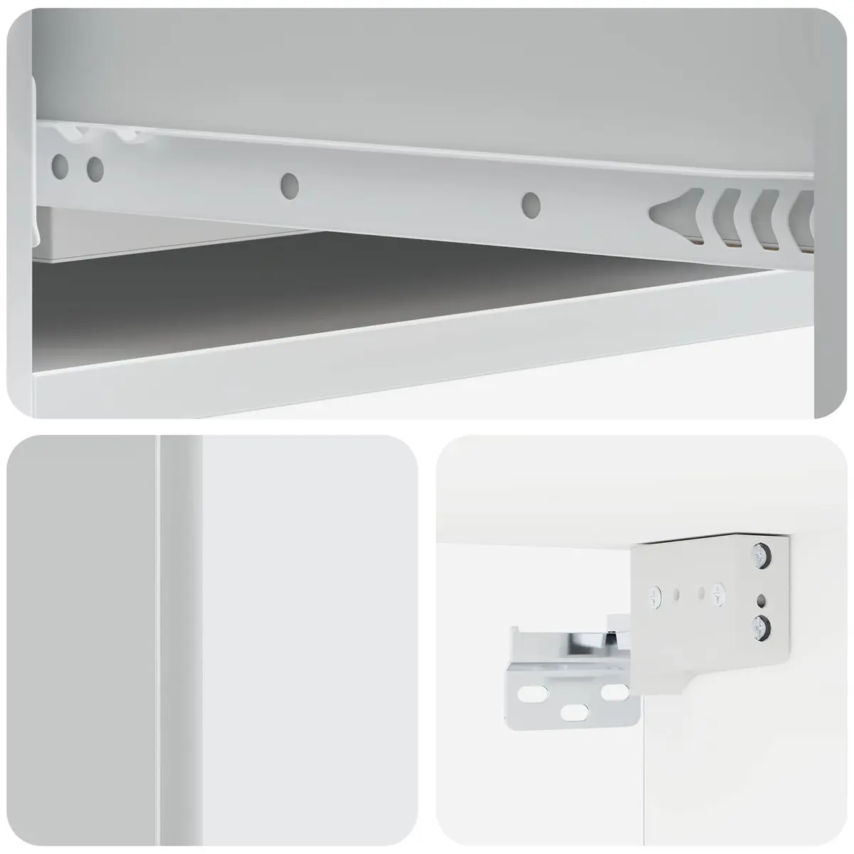 Wall-Mounted Side Table Storage Cabinet with Drawers 87.5cm White