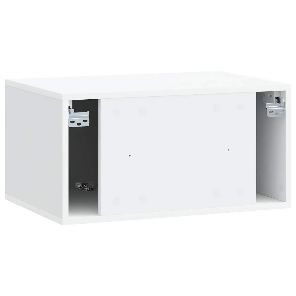 Wall-Mounted TV Cabinet White Storage Unit Living Room Media Organiser 59.5cm