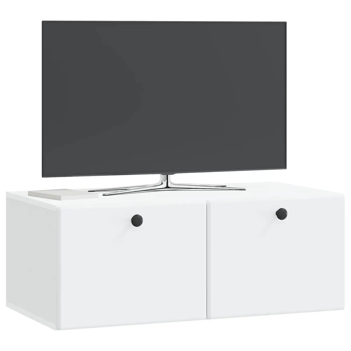 Wall-Mounted TV Cabinet in White Finish