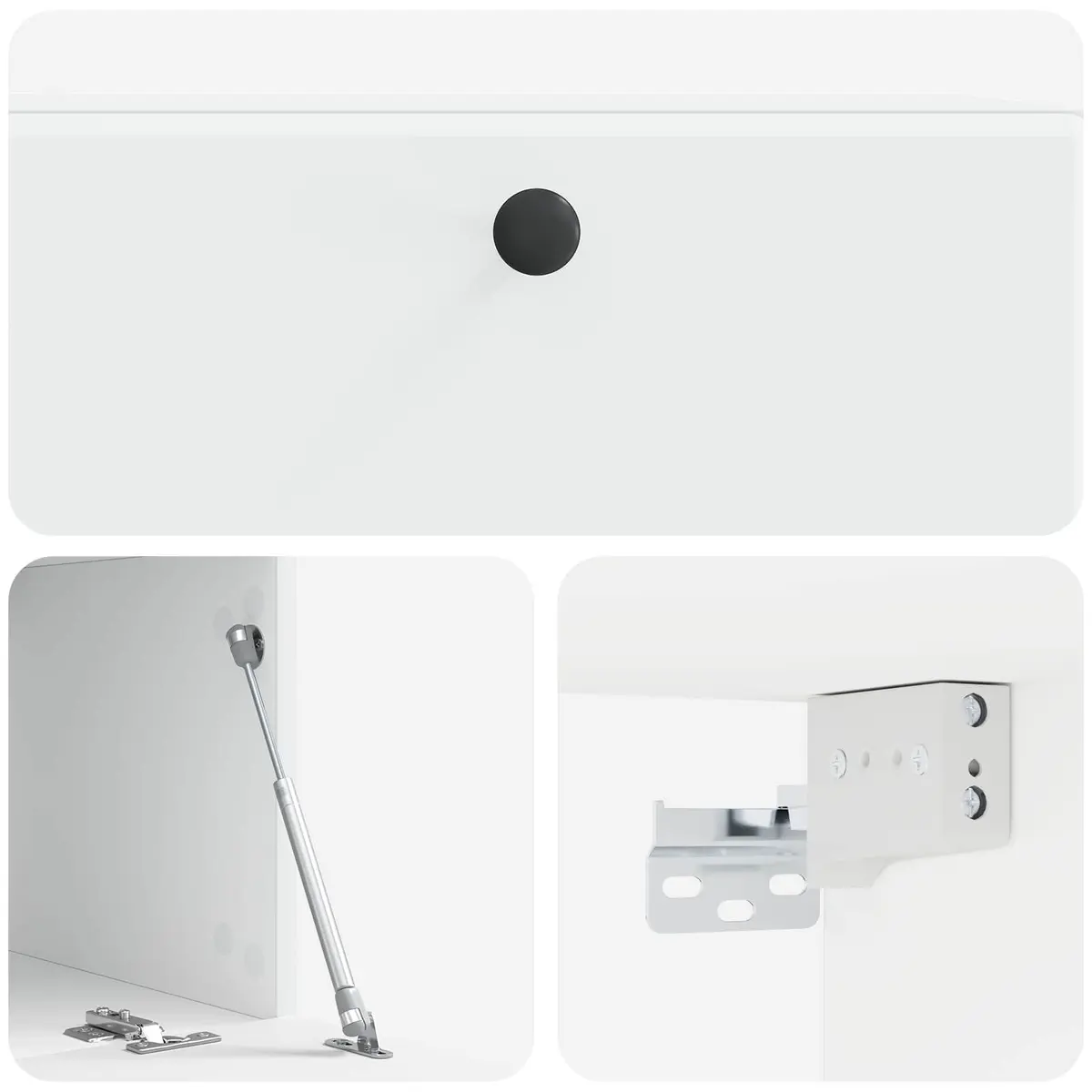 Wall-Mounted TV Cabinet in White Finish