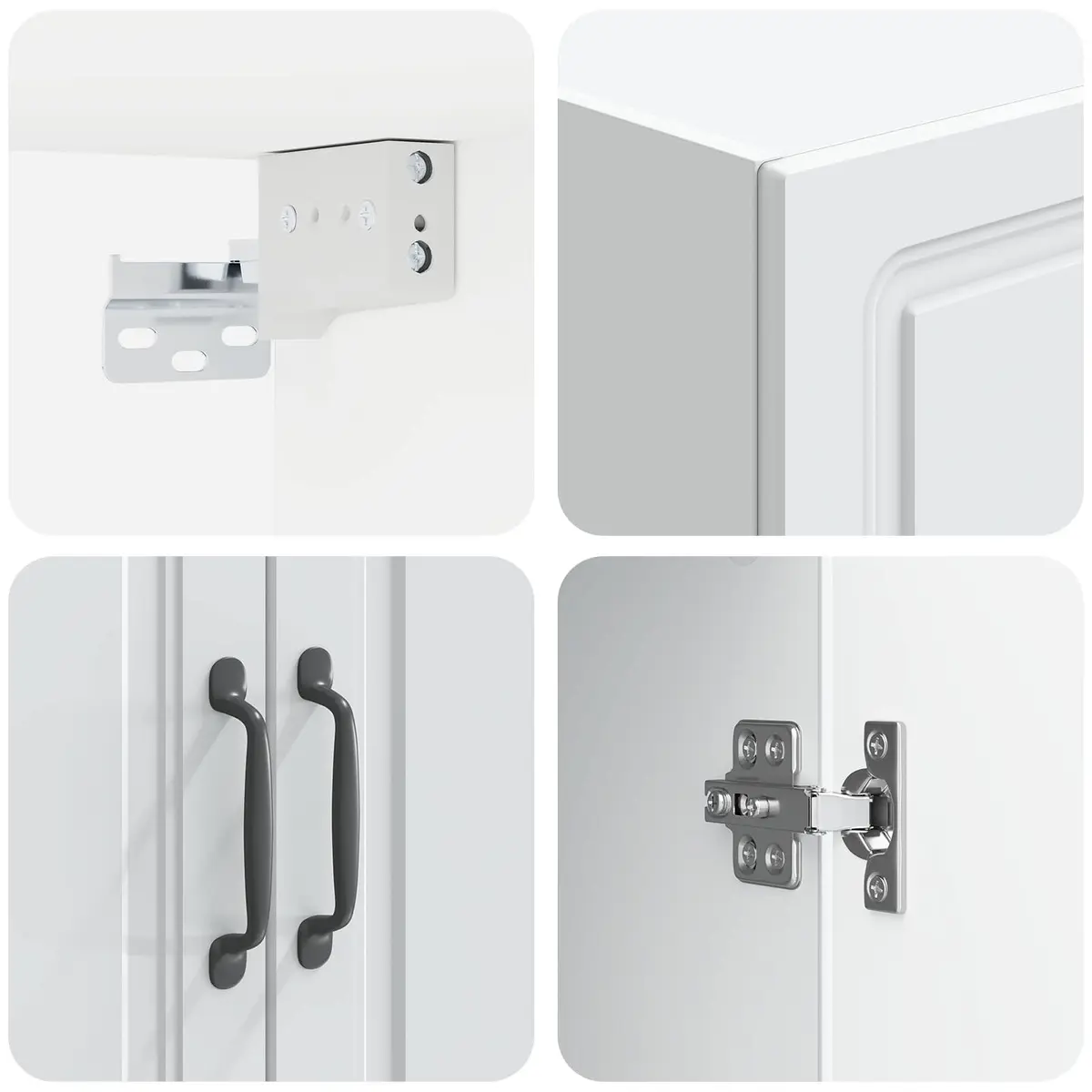 Wall-Mounted Storage Cabinet Organizer 59x31x60cm Engineered Wood White