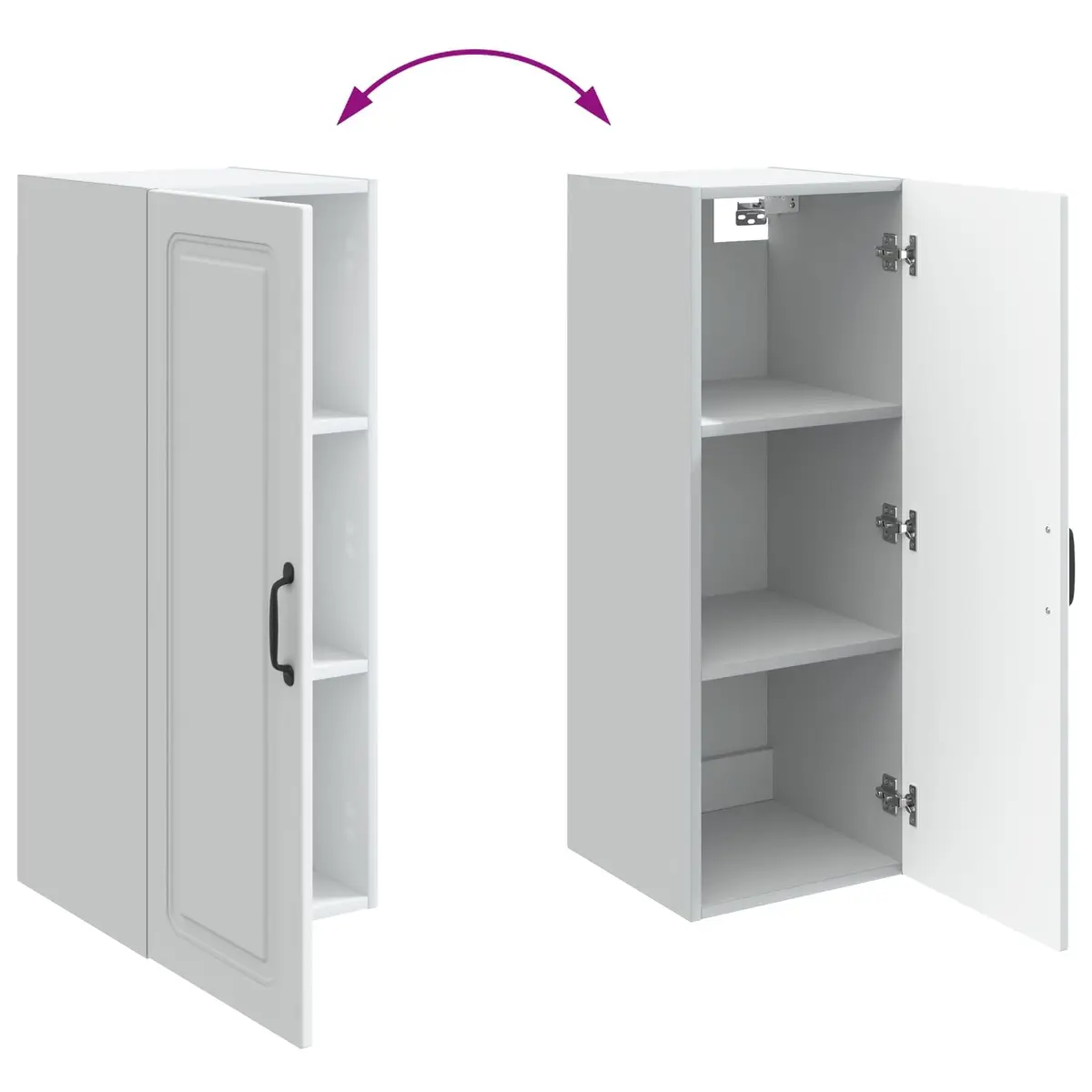 Wall-Mounted Storage Cabinet Organizing Display 33 x 34.5 x 90 cm White Engineered Wood
