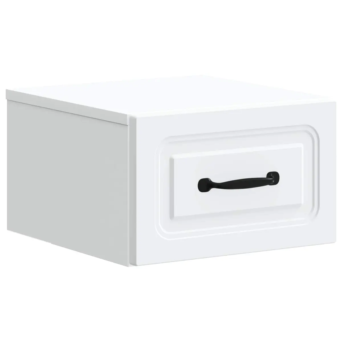 Wall-Mounted Bedside Cabinet Storage Drawer Shelf Bedroom Nightstand White