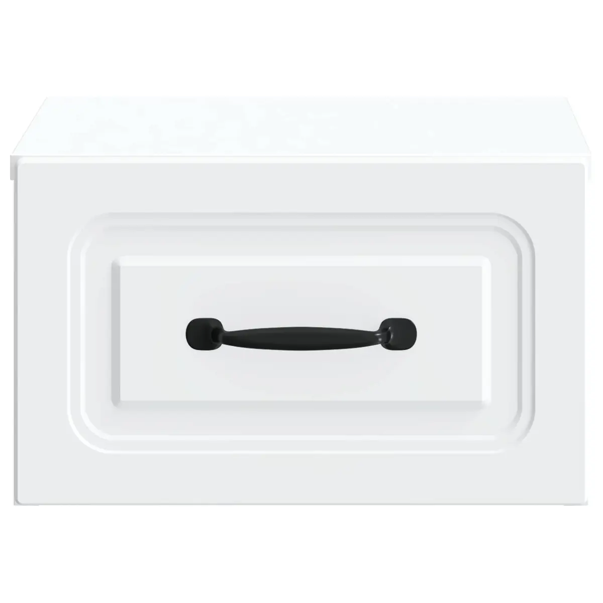 Wall-Mounted Bedside Cabinet Storage Drawer Shelf Bedroom Nightstand White