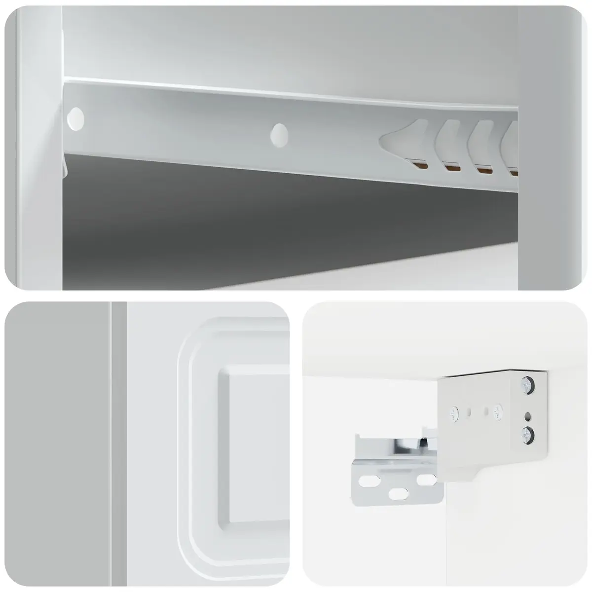 Wall-Mounted Bedside Cabinet Storage Drawer Shelf Bedroom Nightstand White