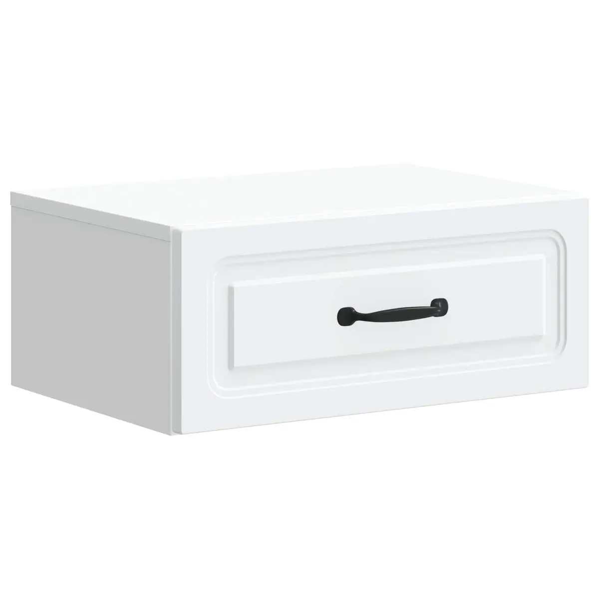 Wall-Mounted Bedside Cabinet Storage Table 49 x 34.5 x 20 White Modern