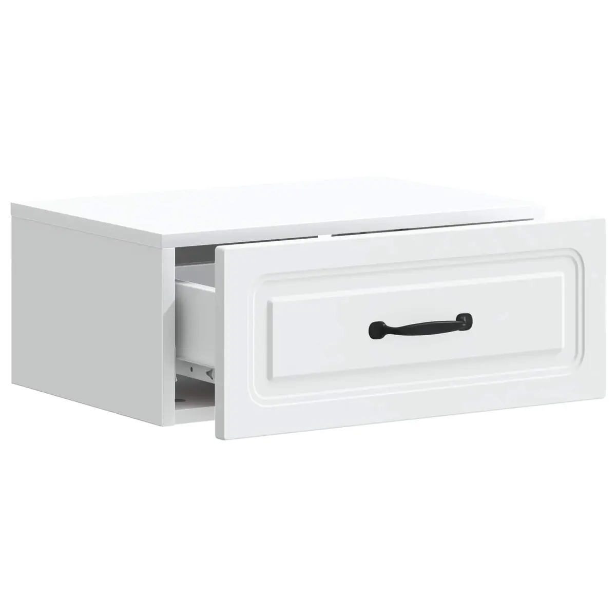 Wall-Mounted Bedside Cabinet Storage Table 49 x 34.5 x 20 White Modern
