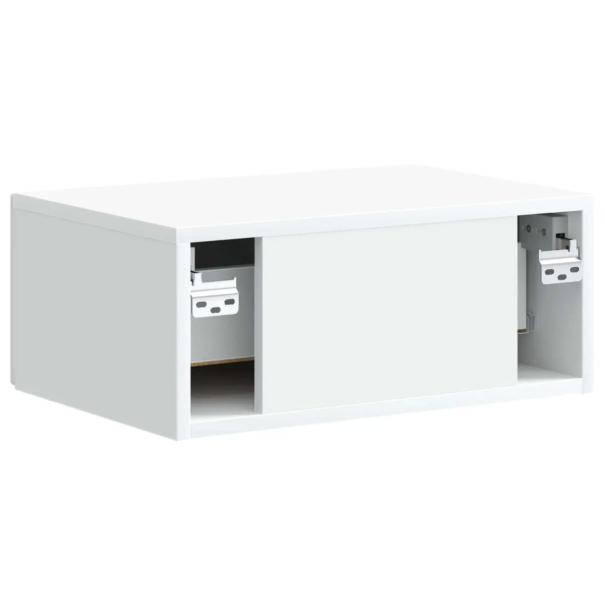 Wall-Mounted Bedside Cabinet Storage Table 49 x 34.5 x 20 White Modern