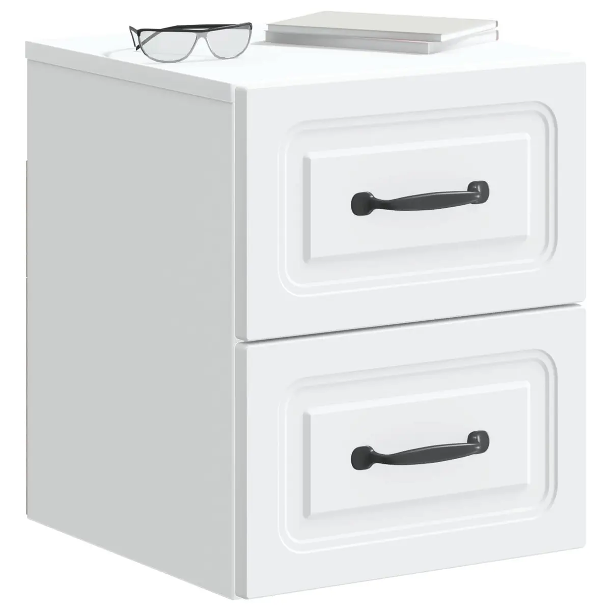 Wall-Mounted Bedside Cabinet Storage Compartment White Modern 34.5 x 33 x 40 cm