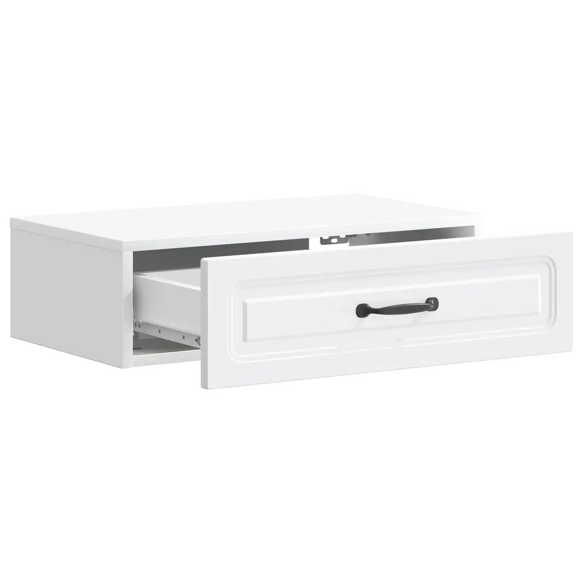 Wall-Mounted Side Table Storage Cabinet 59 x 34.5 x 17 cm White