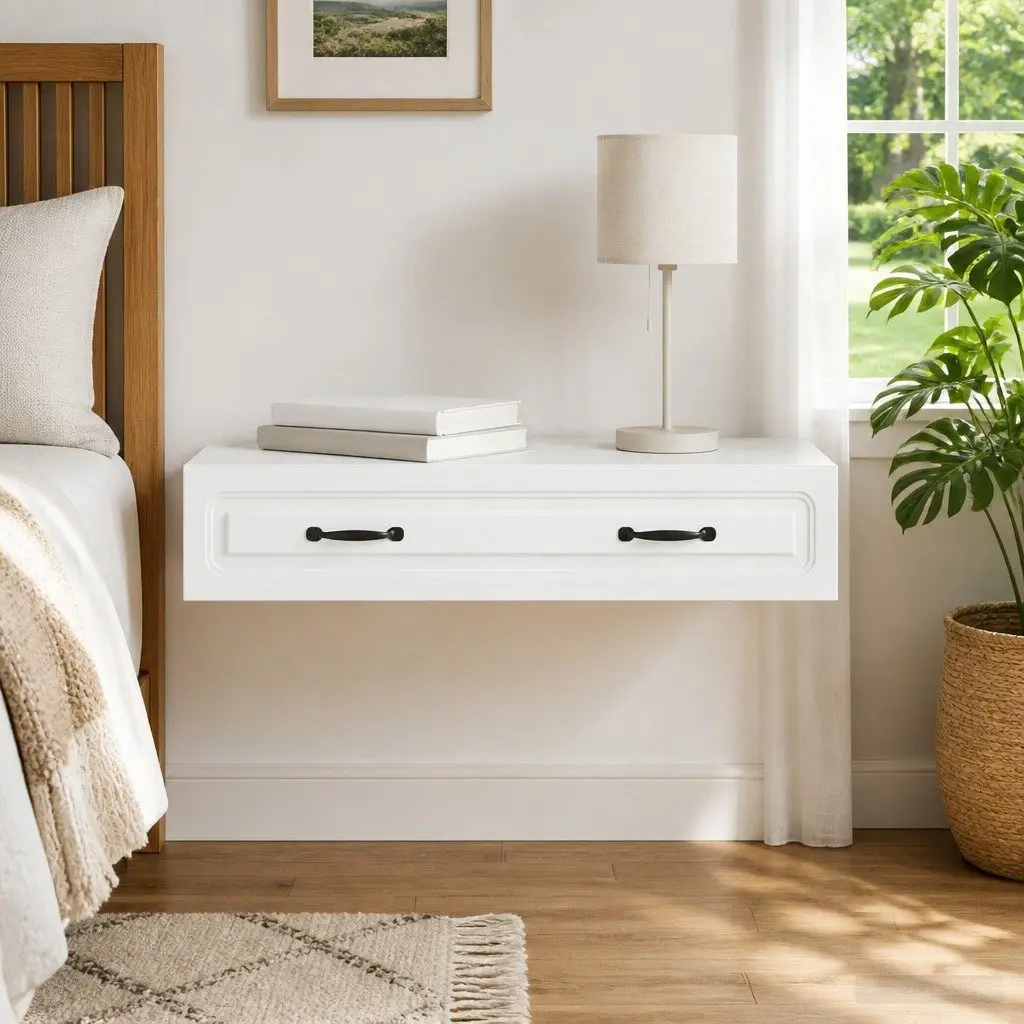 Wall-Mounted Storage Unit White 87.5 x 34.5 x 17 cm Adjustable Shelves Lockable Doors