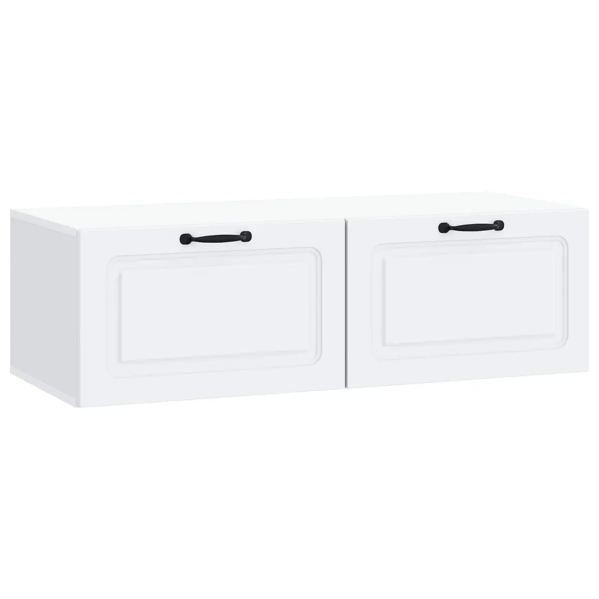 Engineered Wood TV Cabinet Wall-Mounted Storage Unit 98cm x 41cm x 30cm White