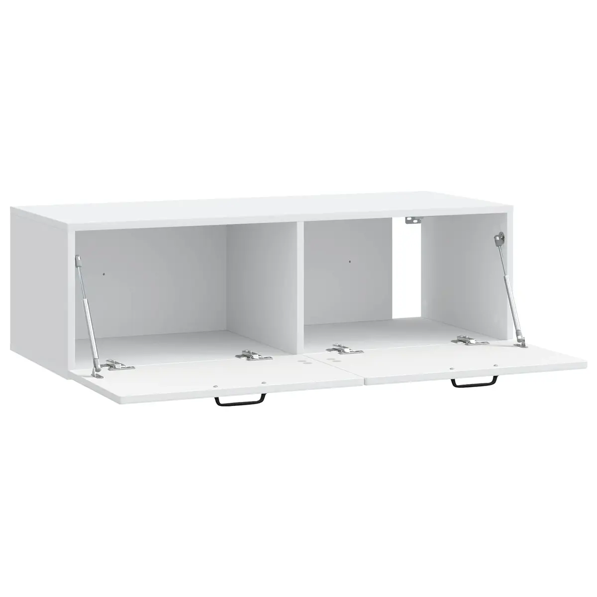 Engineered Wood TV Cabinet Wall-Mounted Storage Unit 98cm x 41cm x 30cm White