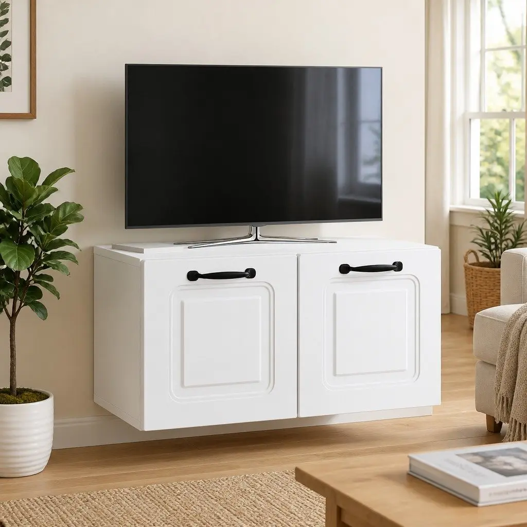White Wall-Mounted TV Cabinet