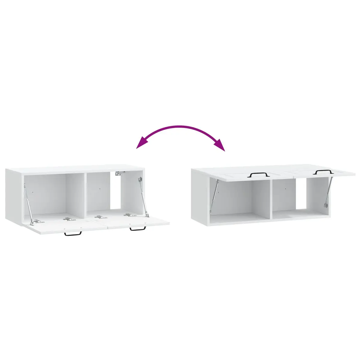 Wall-Mounted TV Cabinet Entertainment Unit Living Room Storage Shelves White
