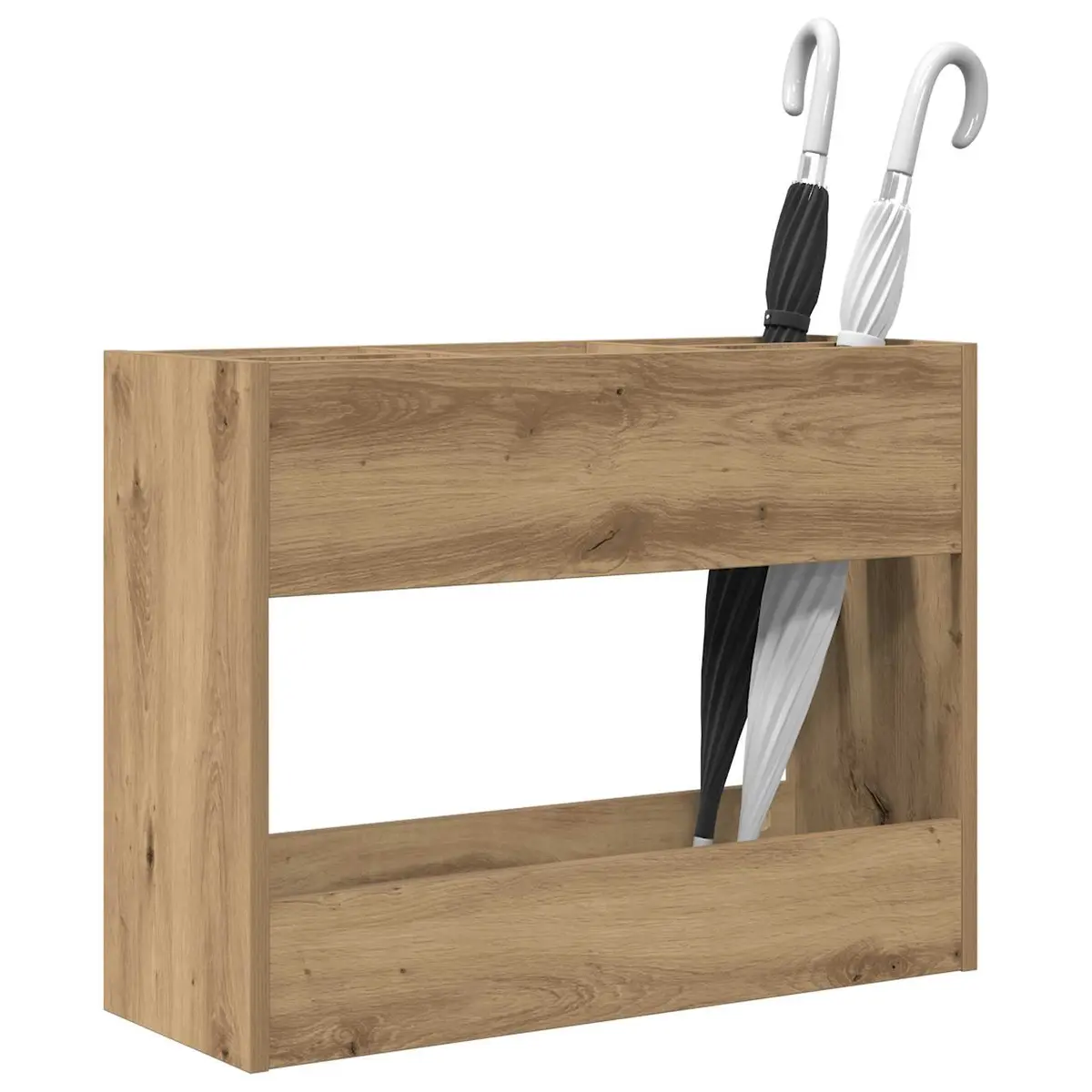 Wooden Umbrella Stand Storage Rack Entryway Hallway Brown Engineered Wood