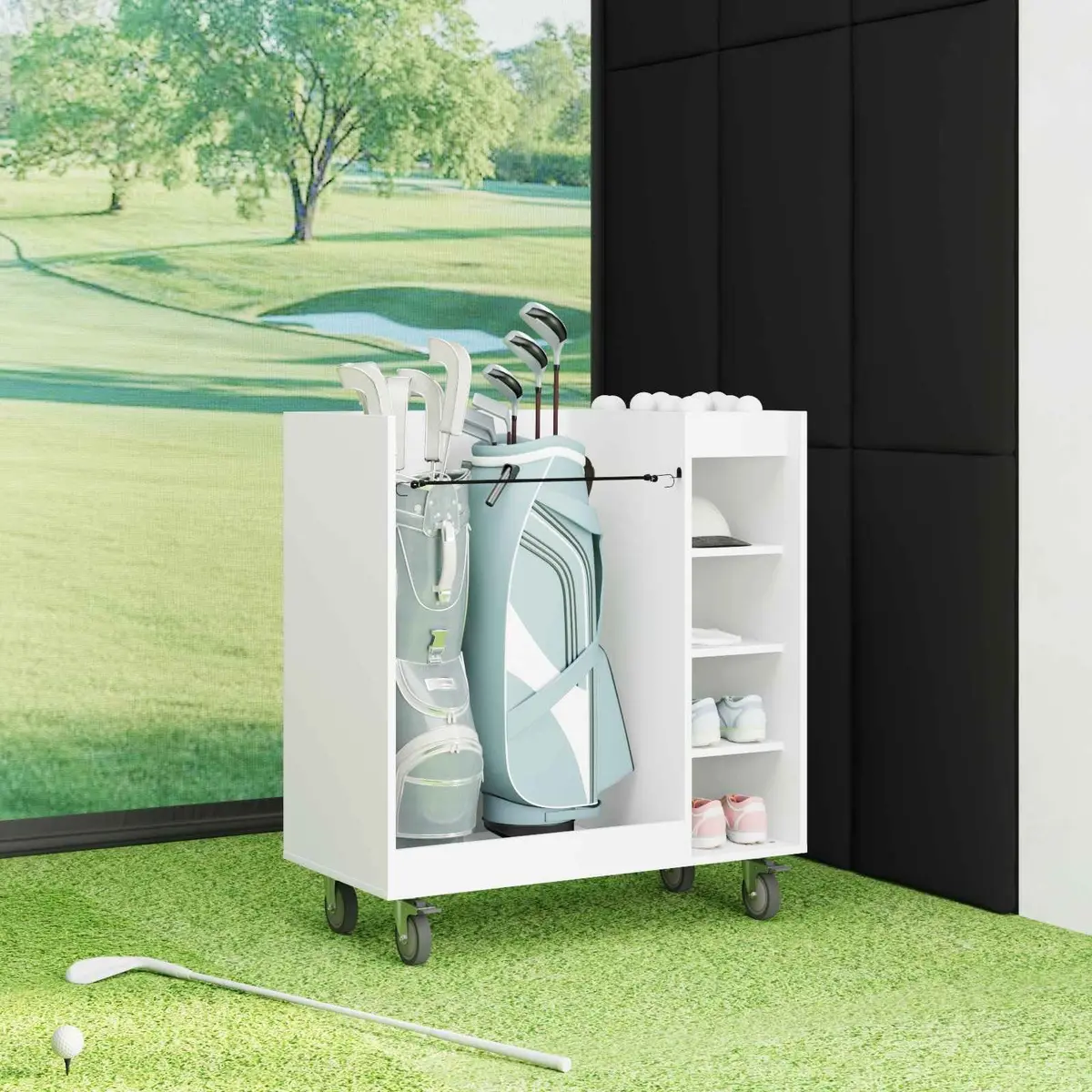 Wooden Golf Cabinet Storage Indoor Organization 90x45x98cm White