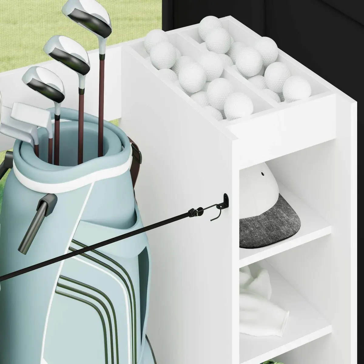 Wooden Golf Cabinet Storage Indoor Organization 90x45x98cm White